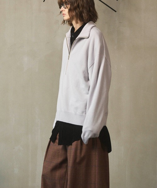 MAISON SPECIAL(メゾンスペシャル)の「《UNISEX》Cashfeel Extra Fine Merino Wool Prime-Over Half Zip Knit Pullover/キャッシュフィールエクストラファインメリノウールプライムオーバーハーフジップニットプルオーバー【MAISON SPECIAL/メゾンスペシャル】(ニット/セーター・メンズ・ピンク/バーガンディー/ブラック/グレイッシュベージュ・0/1/2)」の19枚目の写真