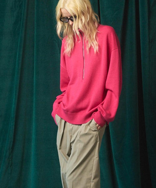 MAISON SPECIAL(メゾンスペシャル)の「《UNISEX》Cashfeel Extra Fine Merino Wool Prime-Over Half Zip Knit Pullover/キャッシュフィールエクストラファインメリノウールプライムオーバーハーフジップニットプルオーバー【MAISON SPECIAL/メゾンスペシャル】(ニット/セーター・メンズ・ピンク/バーガンディー/ブラック/グレイッシュベージュ・0/1/2)」の22枚目の写真