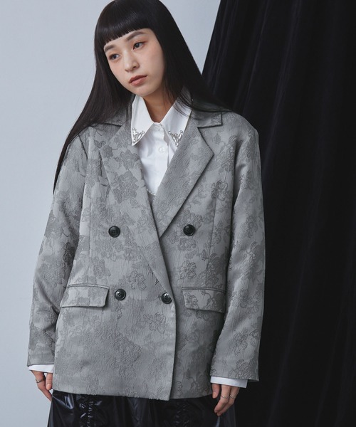 ジャカードダブルテーラードジャケット（テーラードジャケット
