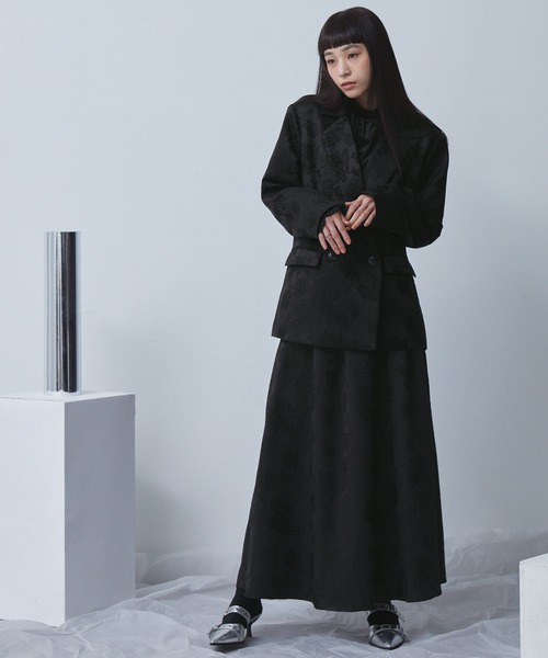 ELUNIS（エルニス）の「ジャカードダブルテーラードジャケット（テーラードジャケット・レディース・ブラック/グレー・FREE）」の8枚目の写真