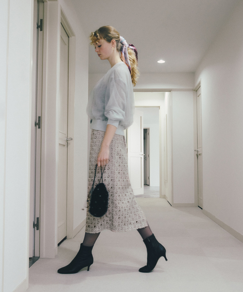 ジオメトリックレースタイトスカート