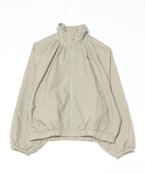 PUMA（プーマ）の「プーマ PUMA TRN EDGE ウラメッシュライナー ウーブンJKT（ブルゾン・レディース・チャコールグレー/グリーン・S/M/L）」の2枚目の写真