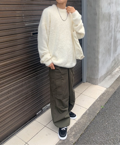 link lot(リンクロット)の「シャギービッグ無地ニット(ニット/セーター・メンズ・ホワイト/ダークグレー/ブラック・M/L)」の19枚目の写真