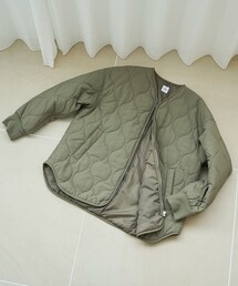 coen（コーエン）の「ノーカラー撥水キルティングブルゾン オーバーサイズ（ノーカラージャケット）」