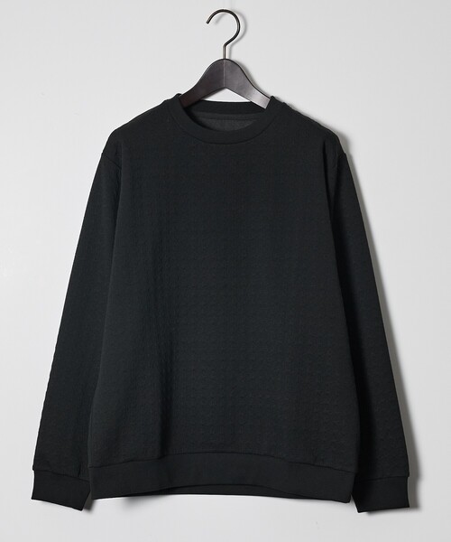 ABAHOUSE GRAY（アバハウスグレイ）の「【ソフトタッチ】フクレジャガード 千鳥柄 長袖Tシャツ（Tシャツ/カットソー・メンズ・モカ/ホワイト/ブラック/グレイッシュベージュ・46/48）」の6枚目の写真