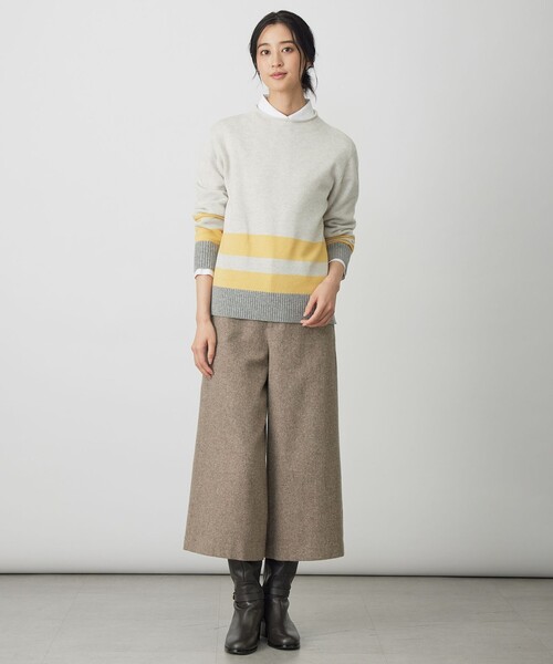 J.PRESS(ジェイプレス)の「シルクネップツイード クロップド パンツ(その他パンツ・レディース・グレー系/ブラウン系・11/9/7/13)」の8枚目の写真