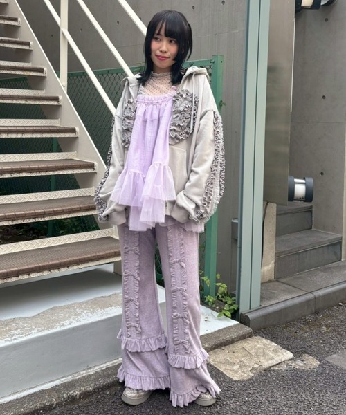 Candy Stripper（キャンディストリッパー）の「DECORATE RIBBON FLARE パンツ（その他パンツ・レディース・ブラック/アイボリー/ラベンダー/ピンク・FREE）」の8枚目の写真