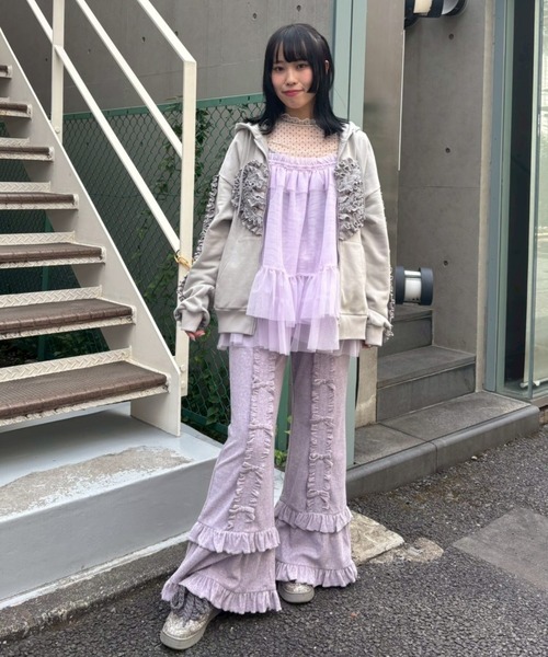 Candy Stripper（キャンディストリッパー）の「DECORATE RIBBON FLARE パンツ（その他パンツ・レディース・ブラック/アイボリー/ラベンダー/ピンク・FREE）」の7枚目の写真