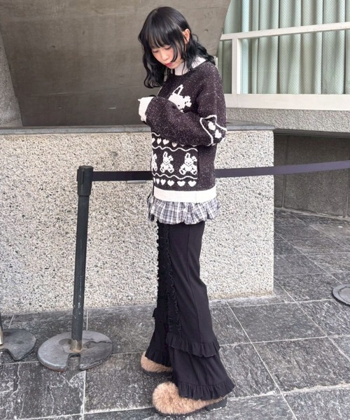 Candy Stripper（キャンディストリッパー）の「DECORATE RIBBON FLARE パンツ（その他パンツ・レディース・ブラック/アイボリー/ラベンダー/ピンク・FREE）」の14枚目の写真