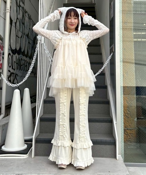 Candy Stripper（キャンディストリッパー）の「DECORATE RIBBON FLARE パンツ（その他パンツ・レディース・ブラック/アイボリー/ラベンダー/ピンク・FREE）」の19枚目の写真