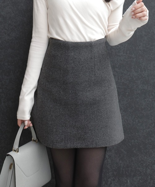 ウールライクミニスカパン（裏地無し）（スカート）｜JUNOAH（ジュノア