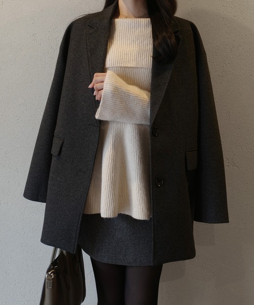 junoah(ジュノア)の「ウールライクミニスカパン(裏地無し)(スカート・レディース・チャコール/ブラウン/ブラック・SMALL/MEDIUM/LARGE)」の22枚目の写真