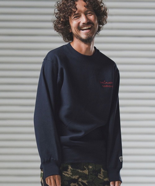 1minute 1second（ワンミニットワンセカンド）の「msw1781-12oz heavy weight sweatshirt with cursive embroidery トレーナー(1M25F260)（スウェット・メンズ・ネイビー/アッシュ/ブラック・XL/L/M/S）」の18枚目の写真
