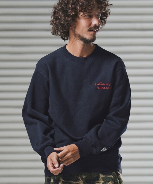 1minute 1second（ワンミニットワンセカンド）の「msw1781-12oz heavy weight sweatshirt with cursive embroidery トレーナー(1M25F260)（スウェット・メンズ・ネイビー/アッシュ/ブラック・XL/L/M/S）」の17枚目の写真
