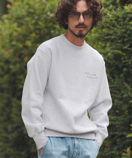1minute 1second（ワンミニットワンセカンド）の「msw1781-12oz heavy weight sweatshirt with cursive embroidery トレーナー(1M25F260)（スウェット・メンズ・ネイビー/アッシュ/ブラック・XL/L/M/S）」の14枚目の写真