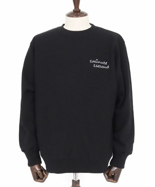 1minute 1second（ワンミニットワンセカンド）の「msw1781-12oz heavy weight sweatshirt with cursive embroidery トレーナー(1M25F260)（スウェット・メンズ・ネイビー/アッシュ/ブラック・XL/L/M/S）」の6枚目の写真