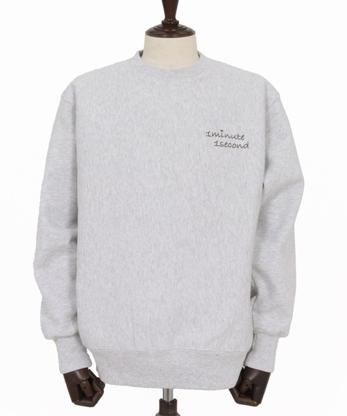 1minute 1second（ワンミニットワンセカンド）の「msw1781-12oz heavy weight sweatshirt with cursive embroidery トレーナー(1M25F260)（スウェット・メンズ・ネイビー/アッシュ/ブラック・XL/L/M/S）」の7枚目の写真