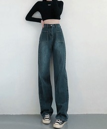 【URGE:】ハイウエスト ストレート デニム