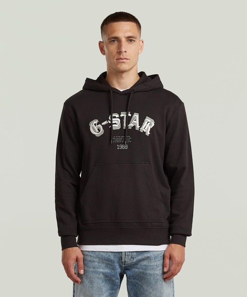 Embro Logo HB Hoodie Sweater/ヴィンテージライク刺繍クラシックロゴスウェットパーカー