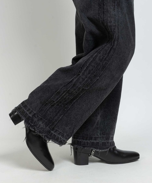 エンデヴァイス（endevice）/サイドゴア レザー リングブーツ / チェーン ハイヒール サイドゴア レザー リングブーツ / チェーン ハイヒール（ブーツ