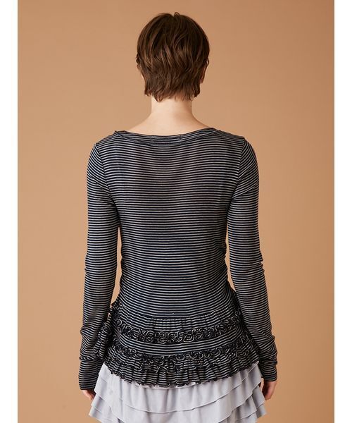 FURFUR（ファーファー）の「裾フリルジャージートップス（Tシャツ/カットソー・レディース・その他/グレー/ホワイト/ライトブルー・F）」の10枚目の写真