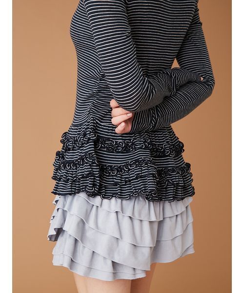 FURFUR（ファーファー）の「裾フリルジャージートップス（Tシャツ/カットソー・レディース・その他/グレー/ホワイト/ライトブルー・F）」の13枚目の写真