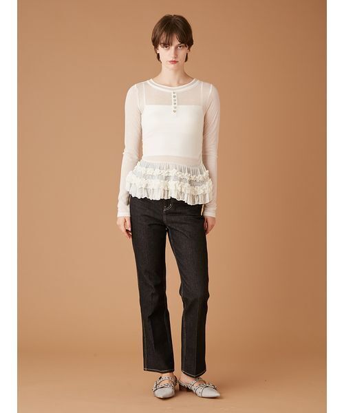 FURFUR（ファーファー）の「裾フリルジャージートップス（Tシャツ/カットソー・レディース・その他/グレー/ホワイト/ライトブルー・F）」の16枚目の写真