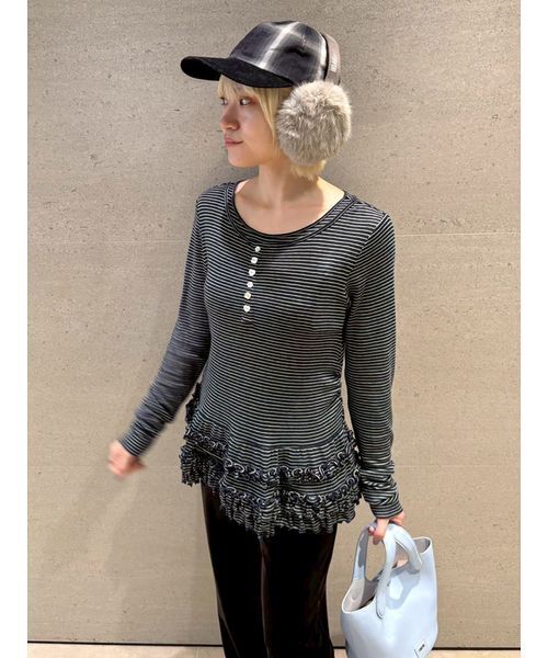 FURFUR（ファーファー）の「裾フリルジャージートップス（Tシャツ/カットソー・レディース・その他/グレー/ホワイト/ライトブルー・F）」の17枚目の写真