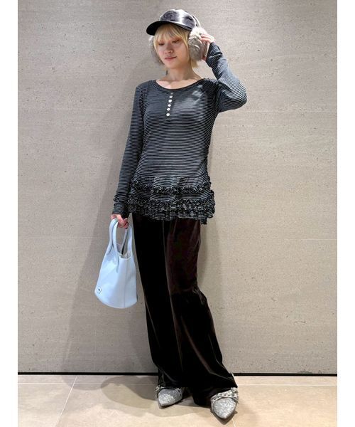 FURFUR（ファーファー）の「裾フリルジャージートップス（Tシャツ/カットソー・レディース・その他/グレー/ホワイト/ライトブルー・F）」の18枚目の写真