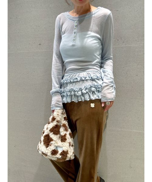 FURFUR（ファーファー）の「裾フリルジャージートップス（Tシャツ/カットソー・レディース・その他/グレー/ホワイト/ライトブルー・F）」の20枚目の写真
