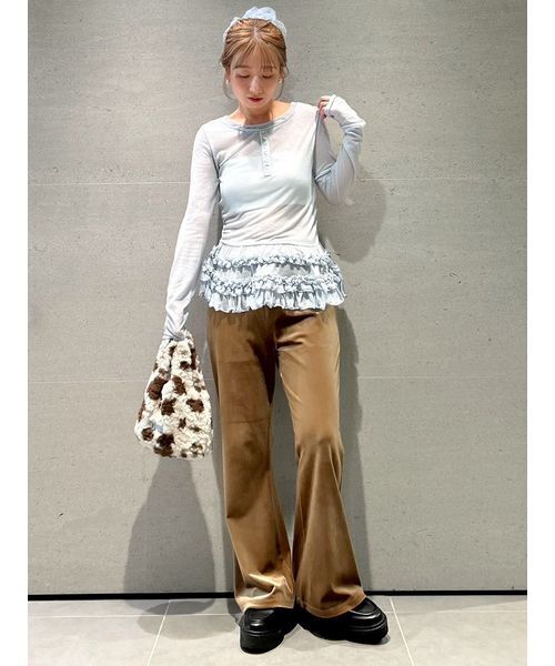 FURFUR（ファーファー）の「裾フリルジャージートップス（Tシャツ/カットソー・レディース・その他/グレー/ホワイト/ライトブルー・F）」の22枚目の写真