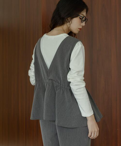 URBAN RESEARCH Sonny Label（アーバンリサーチサニーレーベル）の「ペプラムオールインワン（その他パンツ・レディース・ブラック/グレー・36/38）」の12枚目の写真