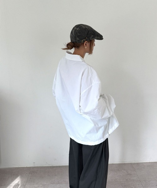 4INT.（フォイント）の「【UNISEX】ストリング ジップアップ ナイロン ジャケット（ナイロンジャケット・レディース・ブルー/ブラック/チャコール/オレンジ/ホワイト・FREE）」の16枚目の写真