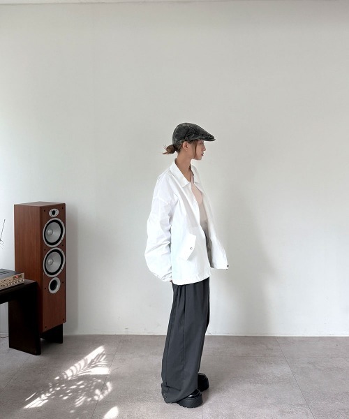 4INT.（フォイント）の「【UNISEX】ストリング ジップアップ ナイロン ジャケット（ナイロンジャケット・レディース・ブルー/ブラック/チャコール/オレンジ/ホワイト・FREE）」の18枚目の写真