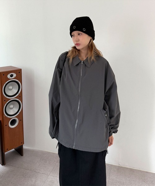 4INT.（フォイント）の「【UNISEX】ストリング ジップアップ ナイロン ジャケット（ナイロンジャケット・レディース・ブルー/ブラック/チャコール/オレンジ/ホワイト・FREE）」の20枚目の写真