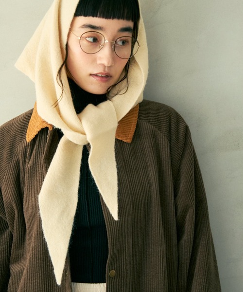 Crisp（クリスプ）の「コーデュロイバルカラーコート（ステンカラーコート・レディース・ブラウン/アイボリー・FREE）」の10枚目の写真