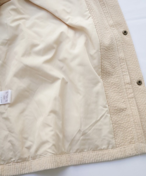 Crisp（クリスプ）の「コーデュロイバルカラーコート（ステンカラーコート・レディース・ブラウン/アイボリー・FREE）」の3枚目の写真
