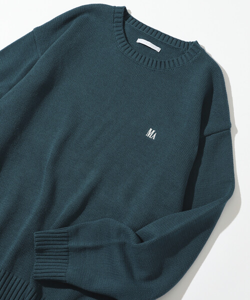 Firsthand(ファーストハンド)の「MA Firsthand/マ ファーストハンド MA ベーシックロゴ刺繍 プルオーバーニット(ニット/セーター・メンズ・ブラック/ブルーグリーン/グレー・M/L)」の3枚目の写真