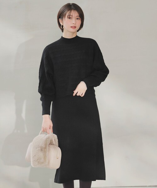 ANY SIS(エニィスィス)の「【2SET】ニット ボレロ × ワンピース セット(ワンピース・レディース・ブラック系/グレー系/スカイブルー系・MEDIUM)」の9枚目の写真