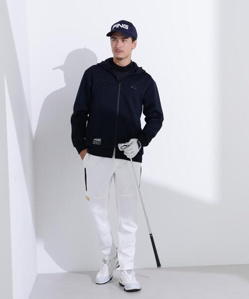 PING(ピン)の「【PING APPAREL】全方向ストレッチRENUキルトダンボールジャージフルジップフーディー <GOLD> (MENS)(スウェット・メンズ・ネイビー/ブラック/ホワイト・M/LL1/S/L/LL)」の4枚目の写真