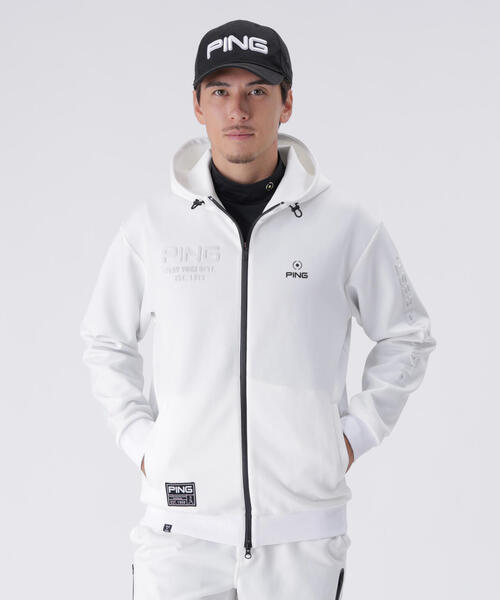 PING(ピン)の「【PING APPAREL】全方向ストレッチRENUキルトダンボールジャージフルジップフーディー <GOLD> (MENS)(スウェット・メンズ・ネイビー/ブラック/ホワイト・M/LL1/S/L/LL)」の1枚目の写真