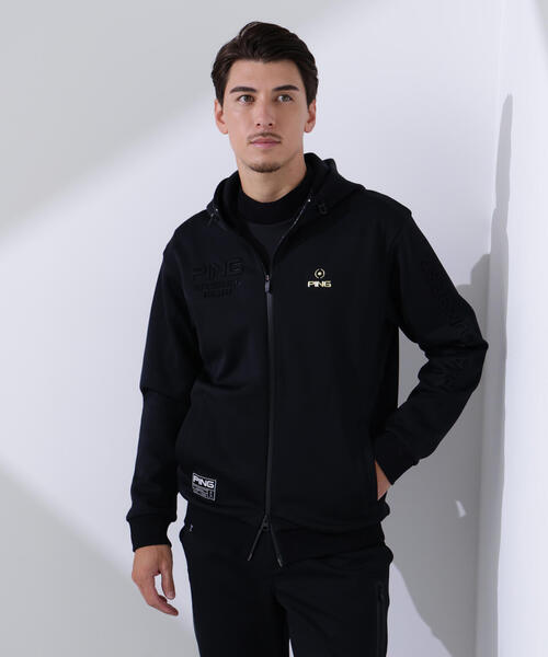 PING(ピン)の「【PING APPAREL】全方向ストレッチRENUキルトダンボールジャージフルジップフーディー <GOLD> (MENS)(スウェット・メンズ・ネイビー/ブラック/ホワイト・M/LL1/S/L/LL)」の2枚目の写真
