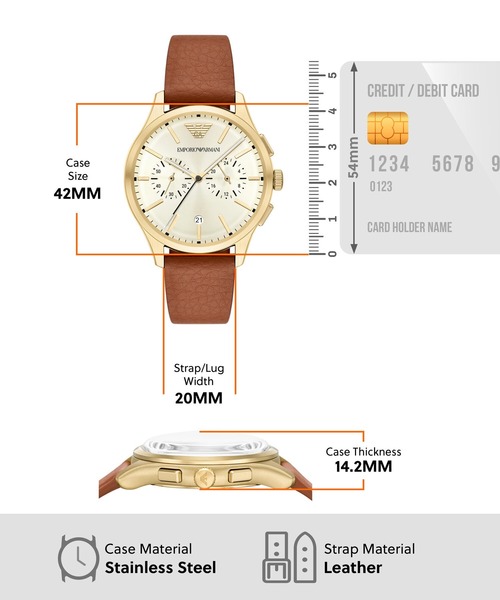 EMPORIO ARMANI(エンポリオアルマーニ)の「エンポリオ・アルマーニ 腕時計 メンズ アナログ レザー AR11714(アナログ腕時計・メンズ・ブラウン・FREE)」の5枚目の写真