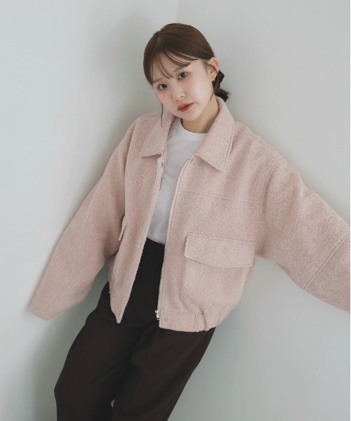 LIAN（リアン）の「【ayu × LIAN】ステンカラーカールシャギーブルゾン