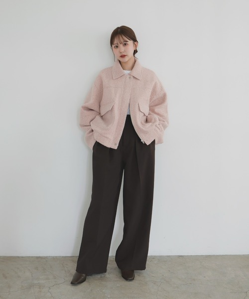 LIAN（リアン）の「【ayu × LIAN】ステンカラーカールシャギーブルゾン