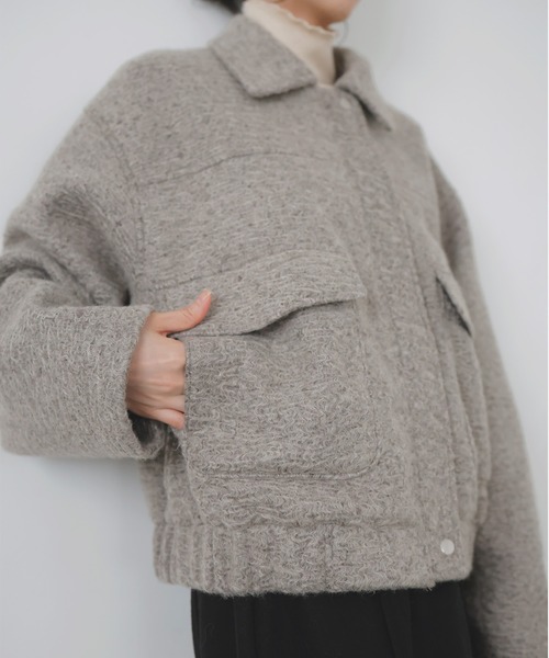 LIAN（リアン）の「【ayu × LIAN】ステンカラーカールシャギーブルゾン