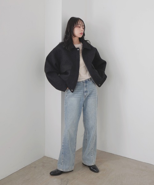 ayu×LIAN ステンカラーカールシャギーブルゾン LIAN（リアン） ブルゾン アウター 「ayu × LIAN」ステンカラーカール