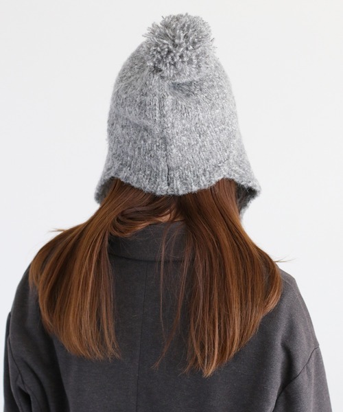 cepo(セポ)の「ポンポンニット(ニットキャップ/ビーニー・レディース・ブラック/グレー・FREE)」の5枚目の写真