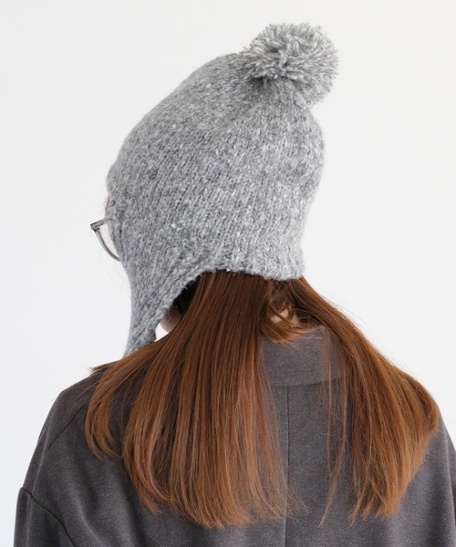 cepo(セポ)の「ポンポンニット(ニットキャップ/ビーニー・レディース・ブラック/グレー・FREE)」の6枚目の写真