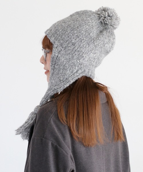 cepo(セポ)の「ポンポンニット(ニットキャップ/ビーニー・レディース・ブラック/グレー・FREE)」の9枚目の写真